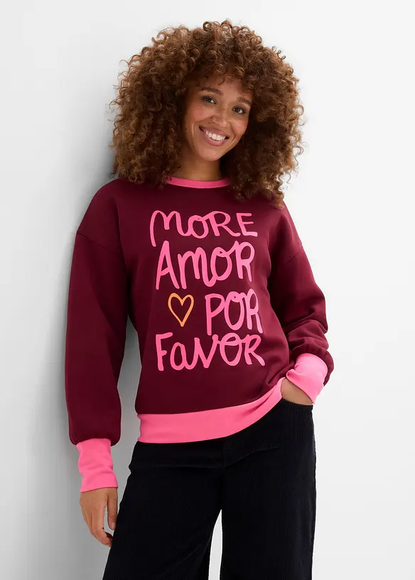 Sweatshirt i bomullsmiks, bonprix