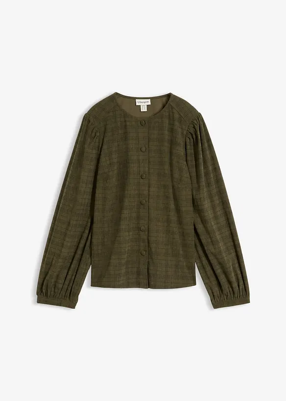 Rutete kordfl&oslash;yelsbluse, bonprix