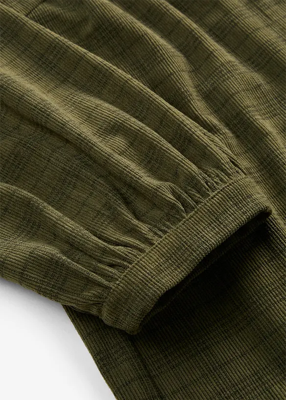 Rutete kordfl&oslash;yelsbluse, bonprix