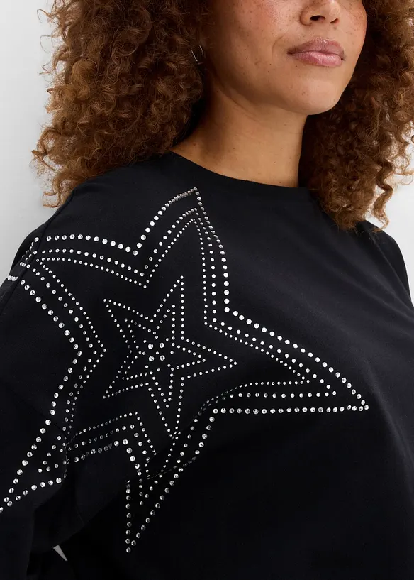 Lang, oversized topp i 100% &oslash;kologisk bomull, bonprix