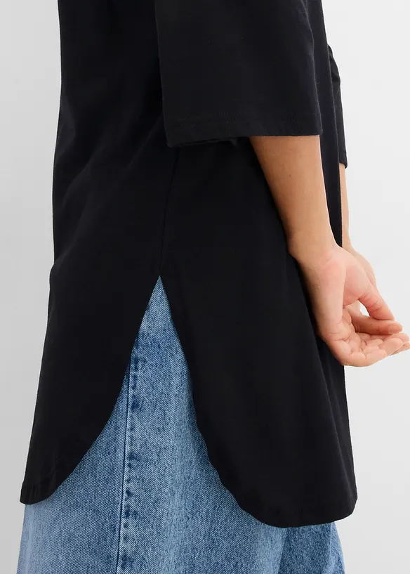 Lang, oversized topp i 100% &oslash;kologisk bomull, bonprix
