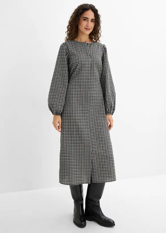 Rutete midikjole, bonprix