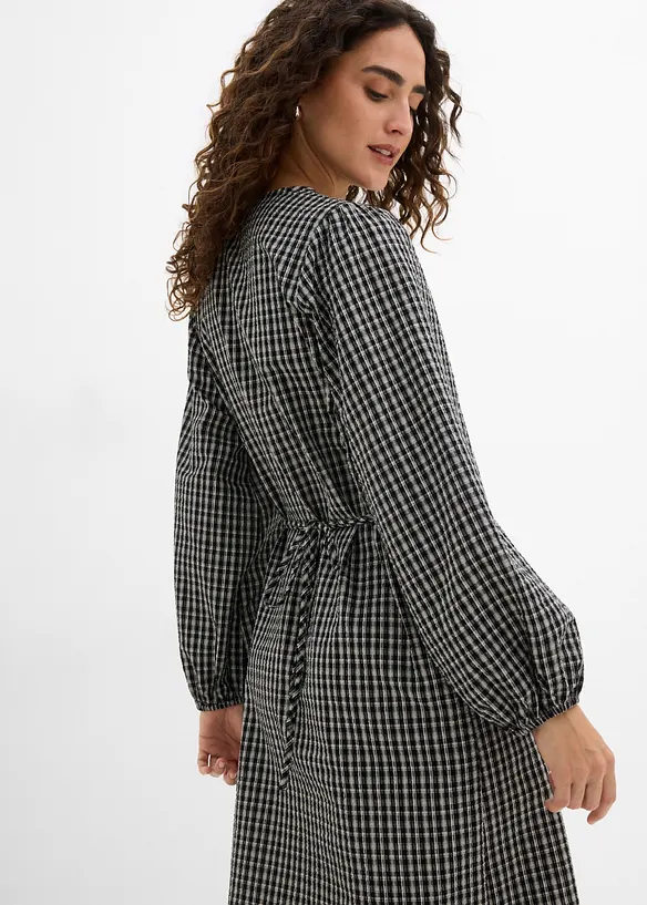 Rutete midikjole, bonprix
