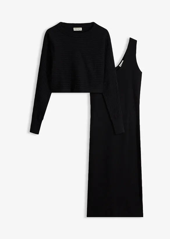 Strikket kjolesett  (2-delt sett), bonprix