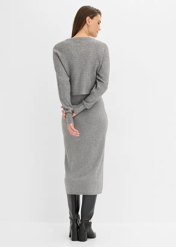 Strikket kjolesett  (2-delt sett), bonprix