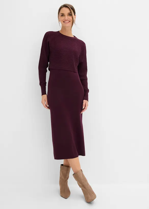 Strikket kjolesett  (2-delt sett), bonprix