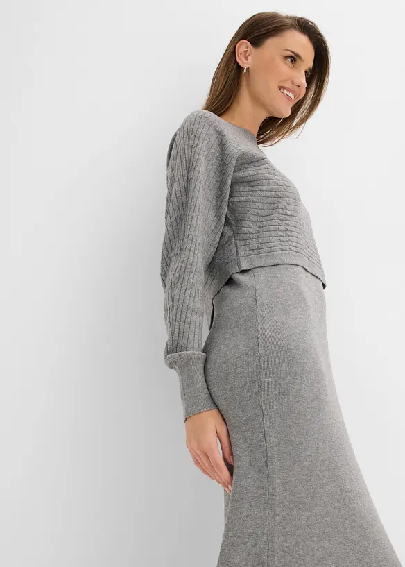 Strikket kjolesett  (2-delt sett), bonprix