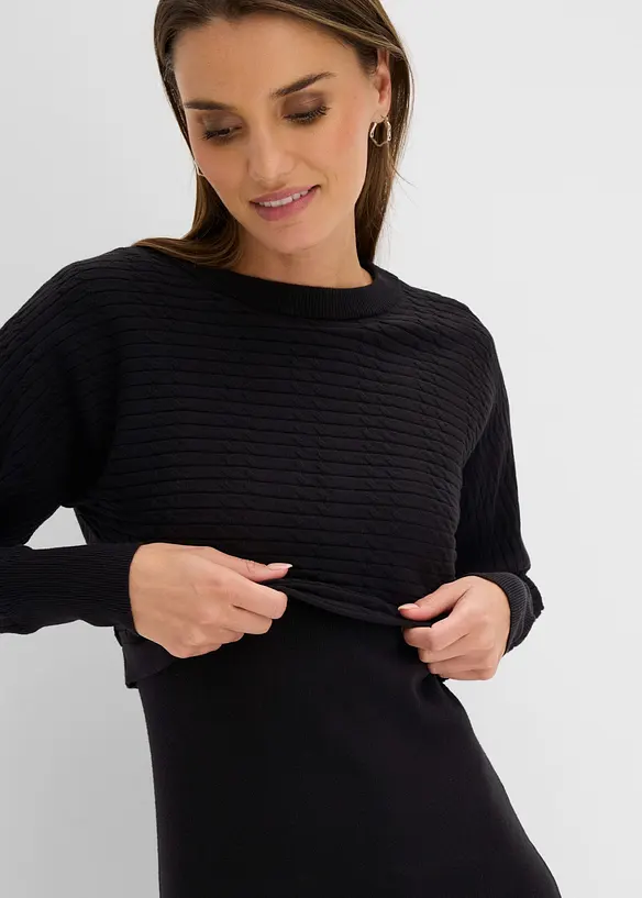 Strikket kjolesett  (2-delt sett), bonprix