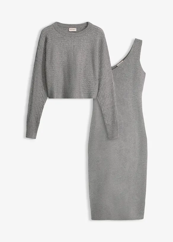 Strikket kjolesett  (2-delt sett), bonprix