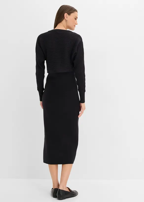 Strikket kjolesett  (2-delt sett), bonprix