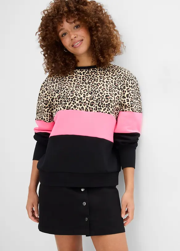 Sweatshirt i bomullsmiks, bonprix