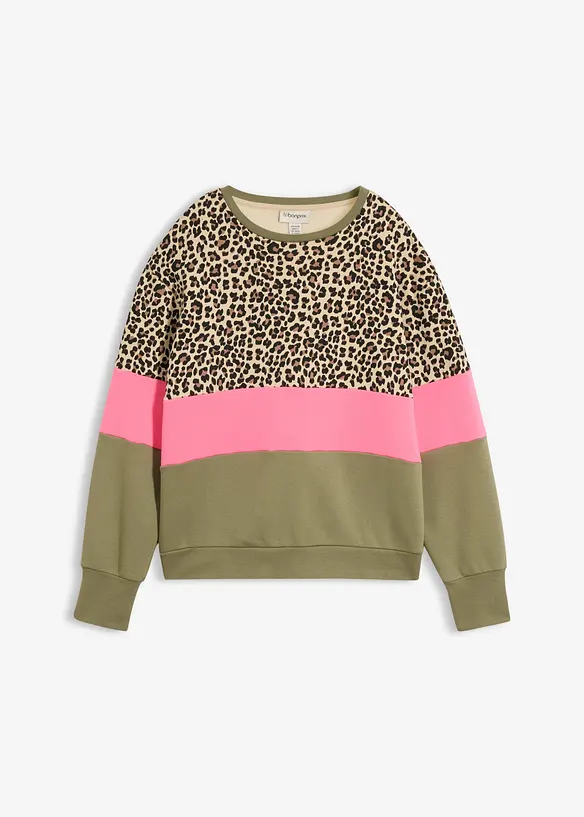 Sweatshirt i bomullsmiks, bonprix