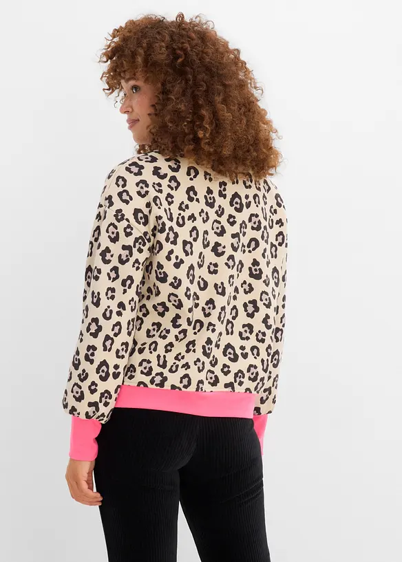 Sweatshirt i bomullsmiks, bonprix