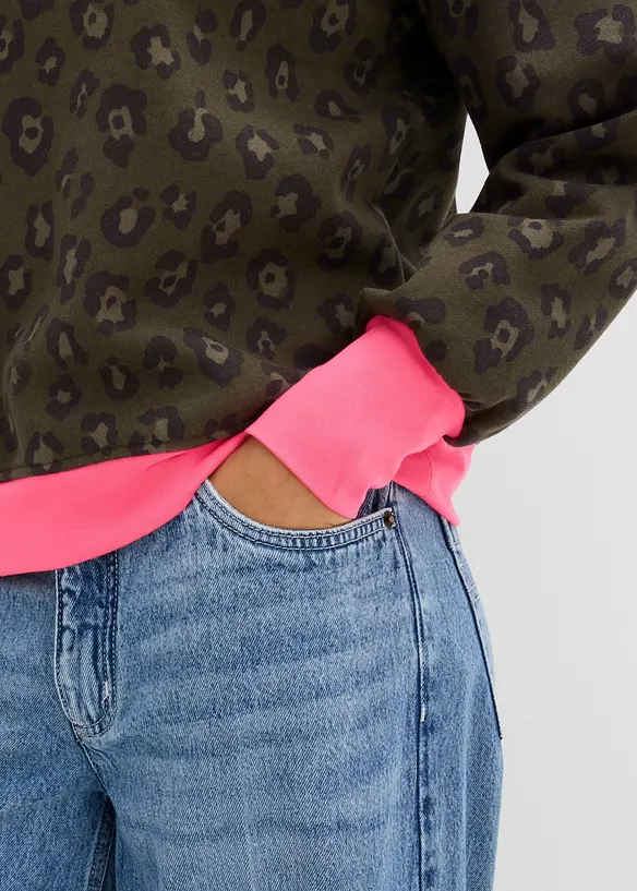 Sweatshirt i bomullsmiks, bonprix