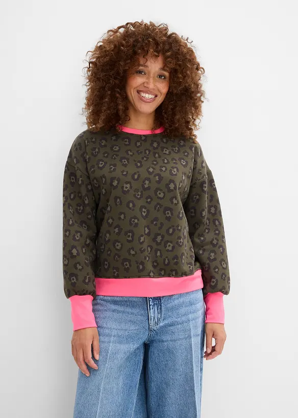 Sweatshirt i bomullsmiks, bonprix