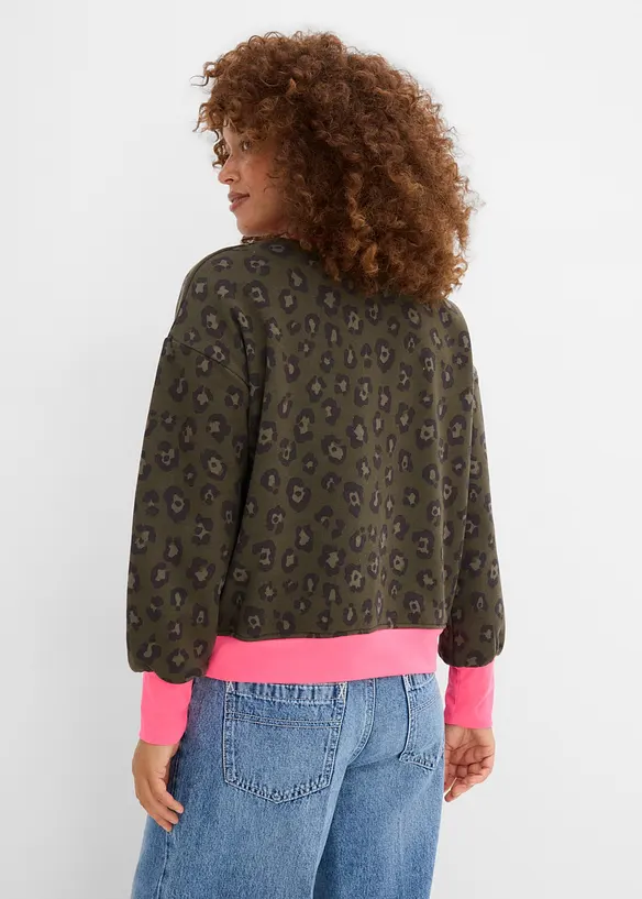 Sweatshirt i bomullsmiks, bonprix