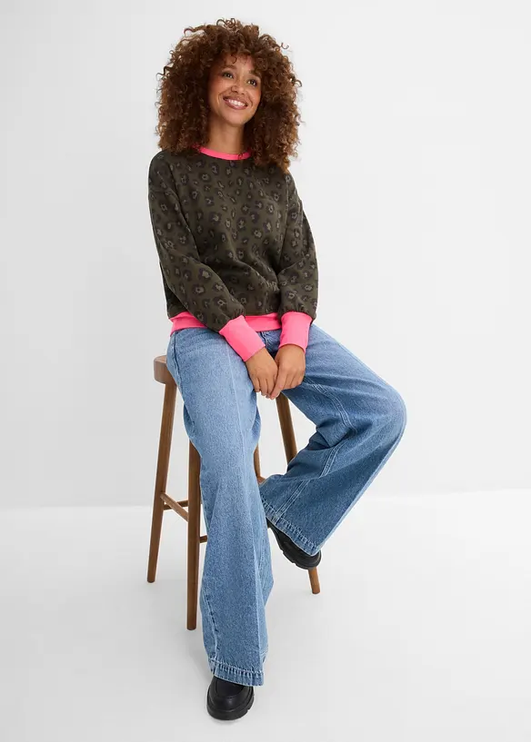 Sweatshirt i bomullsmiks, bonprix