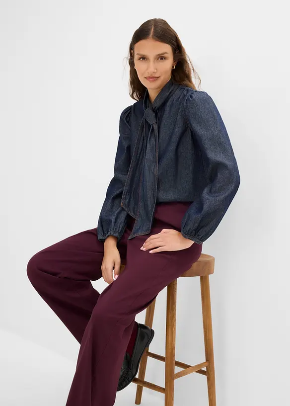 Jeansbluse av &oslash;kologisk bomull, bonprix