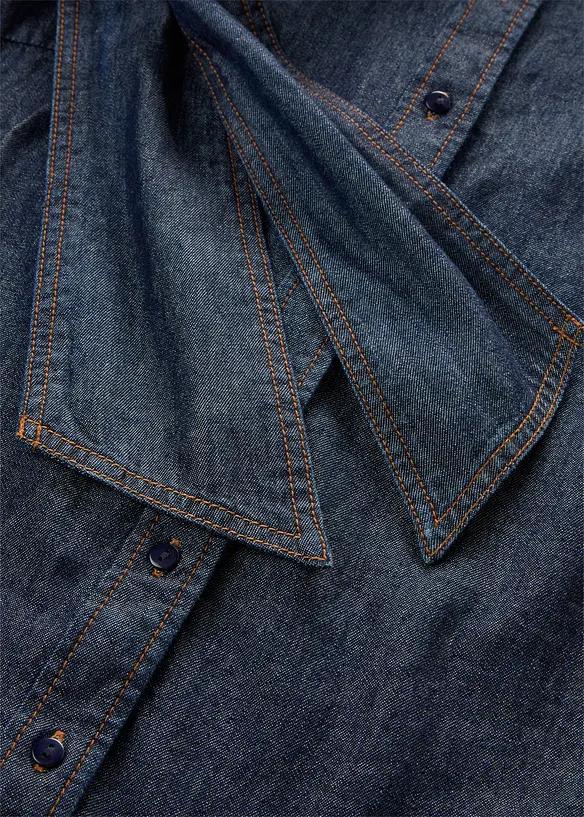 Jeansbluse av &oslash;kologisk bomull, bonprix