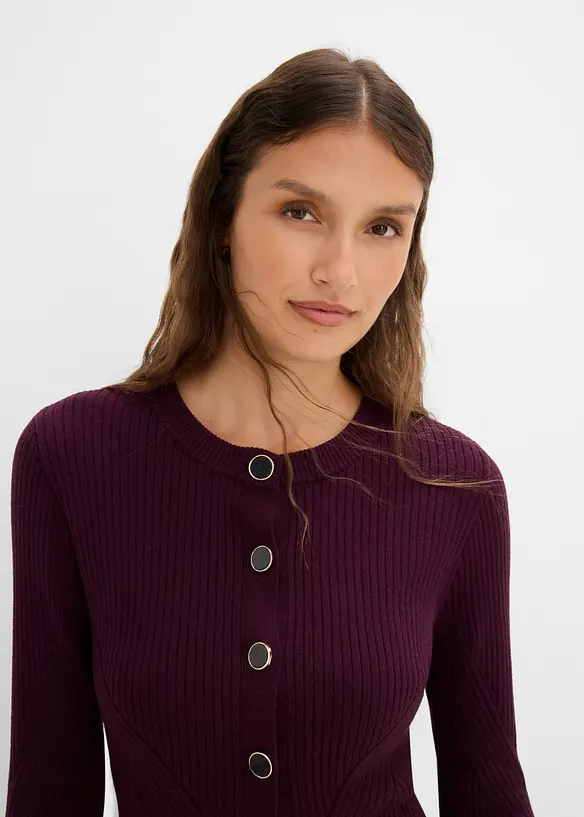Finstrikket cardigan i viskosemiks, bonprix