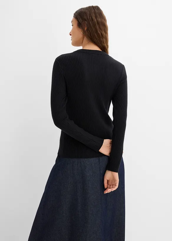 Finstrikket cardigan i viskosemiks, bonprix