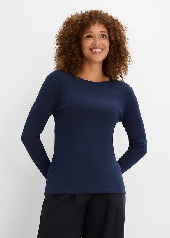 Ribbet topp i 100% &oslash;kologisk bomull (5-pack), bonprix