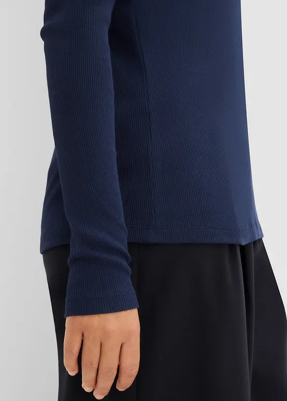 Ribbet topp i 100% &oslash;kologisk bomull (5-pack), bonprix