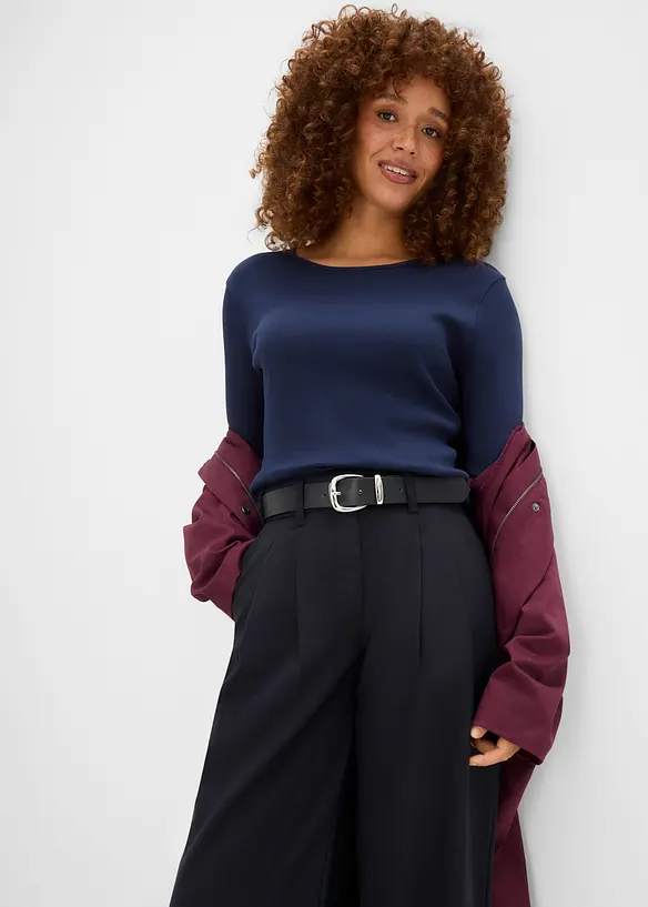Ribbet topp i 100% &oslash;kologisk bomull (5-pack), bonprix