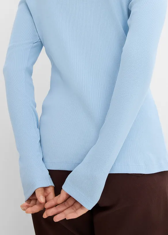Ribbet topp i 100% &oslash;kologisk bomull (5-pack), bonprix