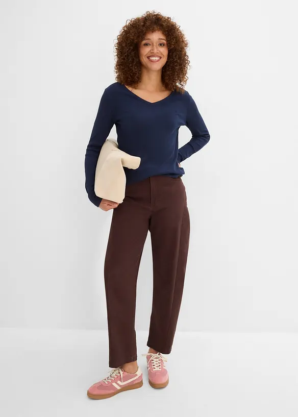 Ribbestrikket topp i 100% &oslash;kologisk bomull (5-pack), bonprix