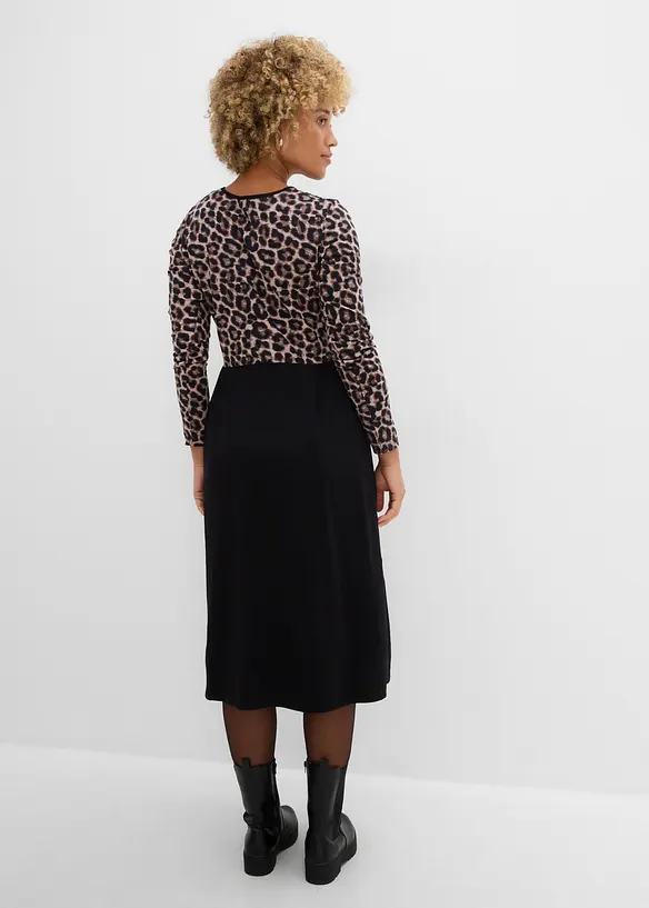 Midikjole i bomullsjersey, bonprix
