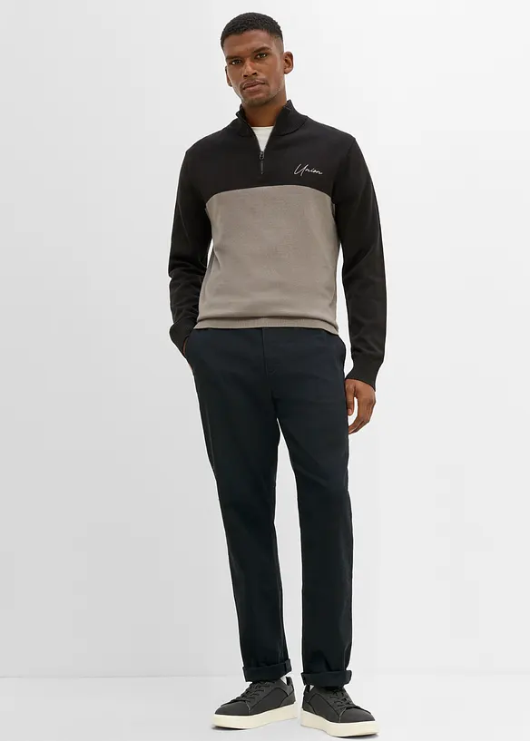 Classic fit chinos med stretch og vide ben, straight, bonprix