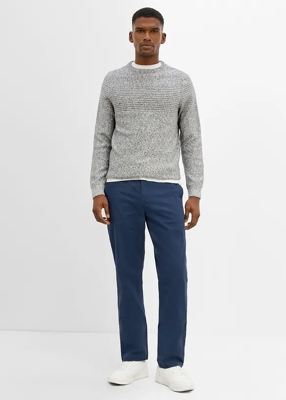Classic fit chinos med stretch og vide ben, straight, bonprix