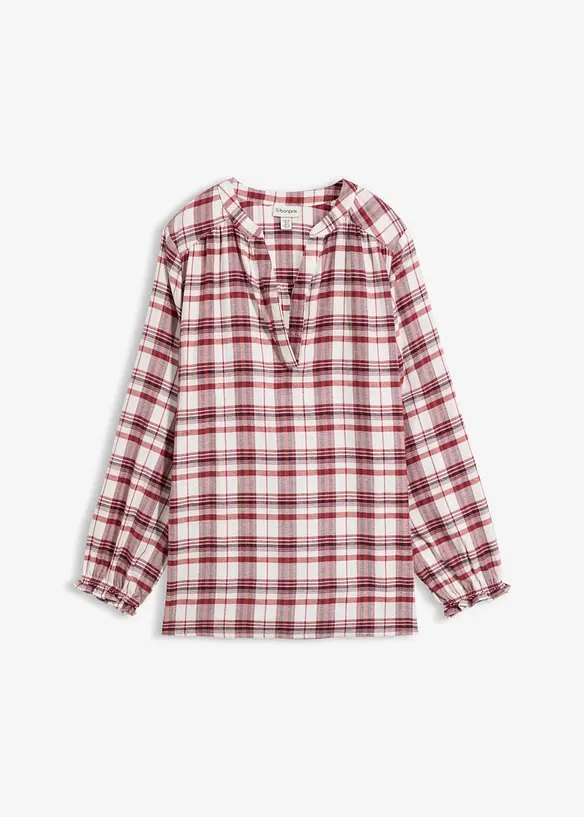 Bluse i flanell av 100% bomull, bonprix
