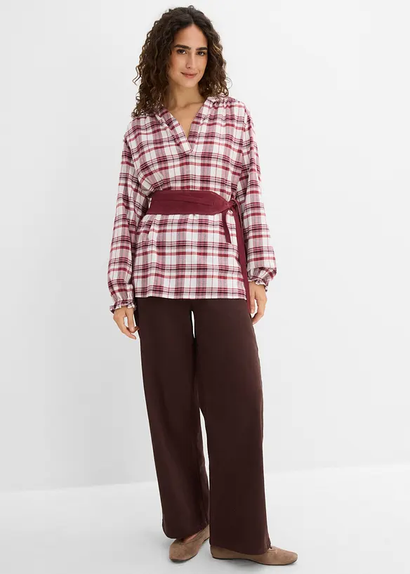 Bluse i flanell av 100% bomull, bonprix