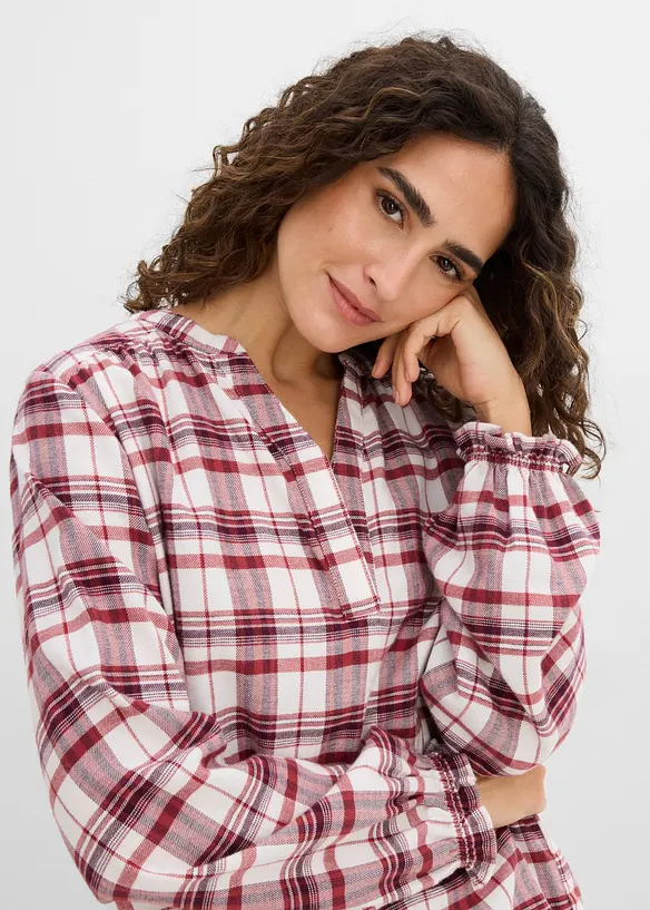 Bluse i flanell av 100% bomull, bonprix