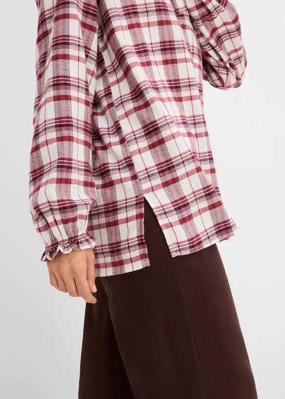 Bluse i flanell av 100% bomull, bonprix