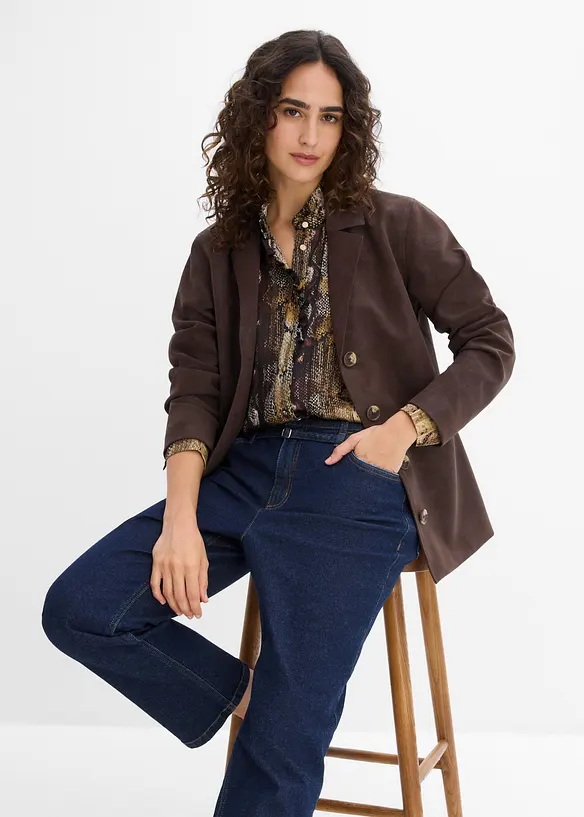 Straight Jeans High Waist, cropped, bonprix