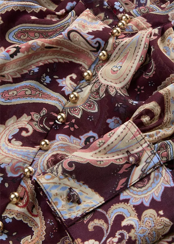 Chiffonbluse med st&aring;krage, bonprix