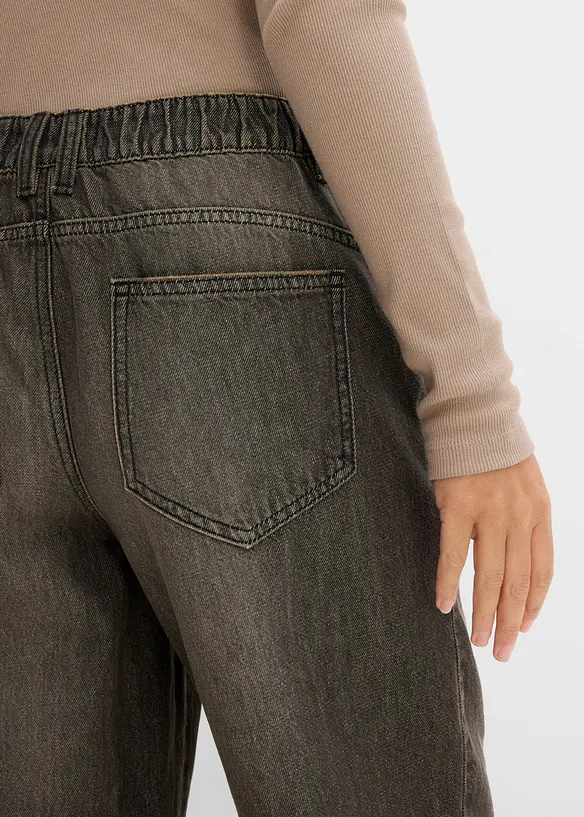 Barrel Jeans Mid Waist, komfortlinning, bonprix