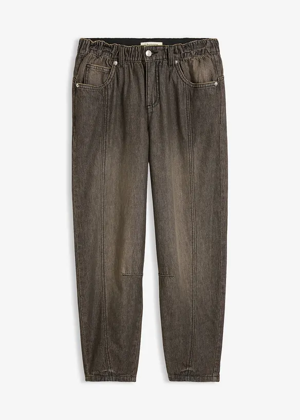 Barrel Jeans Mid Waist, komfortlinning, bonprix