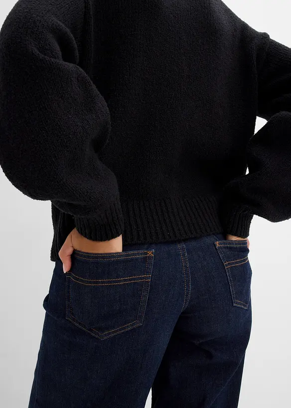 Grovstrikket cardigan med knappestolpe, bonprix