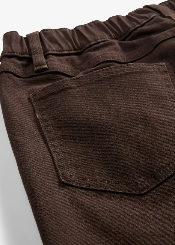 Bootcut twillbukse i bomullsmiks med kortere ben, bonprix