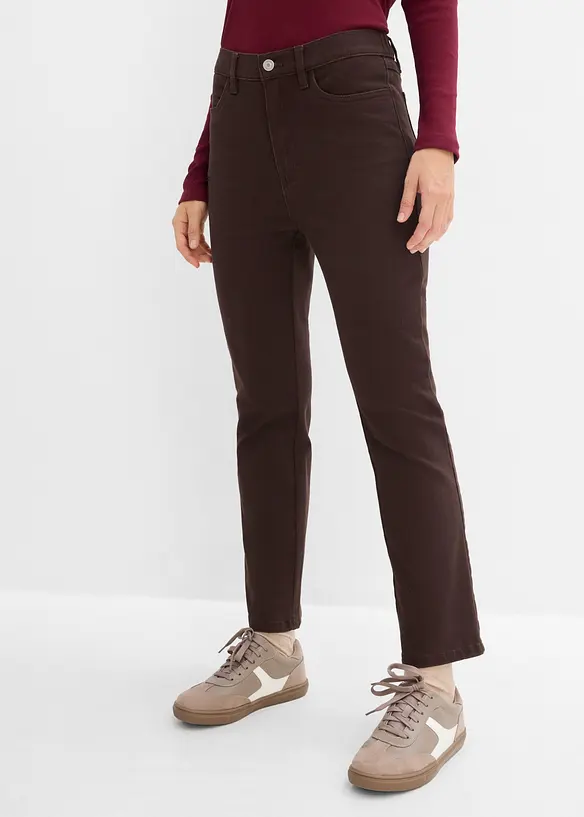 Bootcut twillbukse i bomullsmiks med kortere ben, bonprix