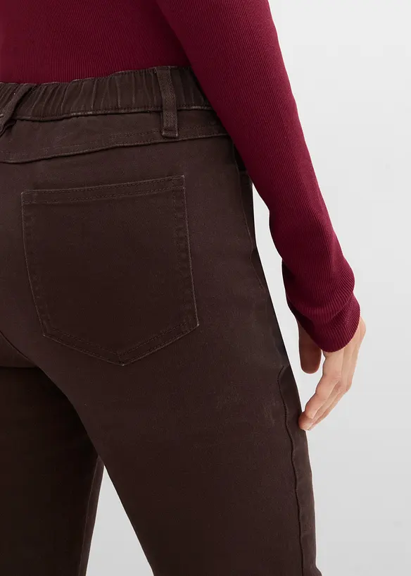 Bootcut twillbukse i bomullsmiks med kortere ben, bonprix