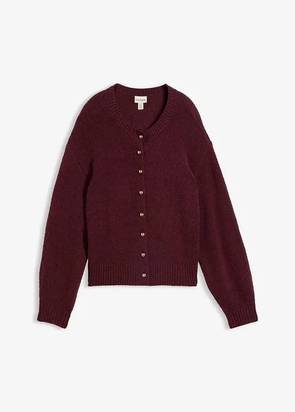 Grovstrikket cardigan med knappestolpe, bonprix