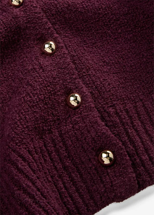 Grovstrikket cardigan med knappestolpe, bonprix