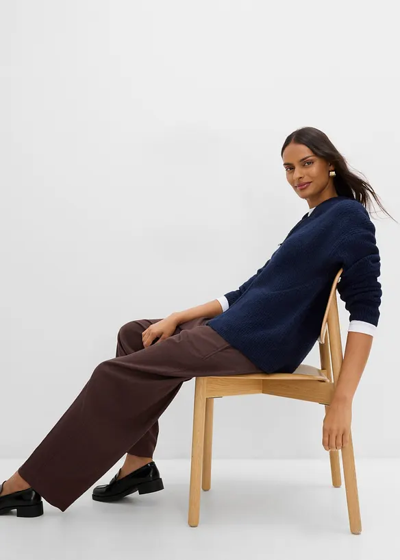 Cardigan i myk ullmiks med glidel&aring;s, bonprix