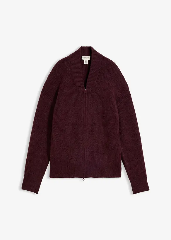 Cardigan i myk ullmiks med glidel&aring;s, bonprix