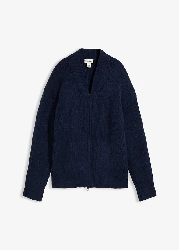 Cardigan i myk ullmiks med glidel&aring;s, bonprix